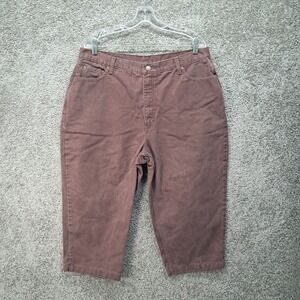 Newport News Jeanology Brown Cotton Cropped Denim Pants Size 20 F5807